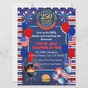 Amerikas 250-årsjubileumsfestinbjudan inbjudningar