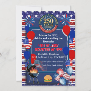 Amerikas 250-årsjubileumsfestinbjudan tack kort