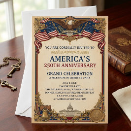 Amerikas 250-årsjubileumsfirande Vintage Inbjudningar