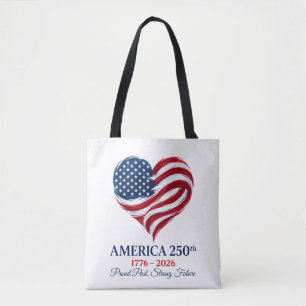 Amerikas 250-årsjubileumsflagga Hjärtat Tote Tygkasse