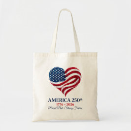 Amerikas 250-årsjubileumsflagga Hjärtat Tote Tygkasse