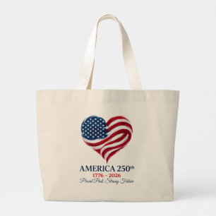 Amerikas 250-årsjubileumsflagga Hjärtjätteväska Jumbo Tygkasse