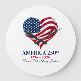 Amerikas 250-årsjubileumsflagga Hjärtklocka Stor Klocka