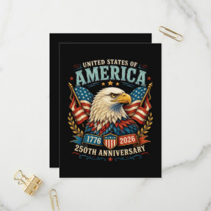 Amerikas 250-årsjubileumsörn inbjudan vykort