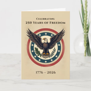 Amerikas 250-årsjubileumsörn Patriotisk Kort