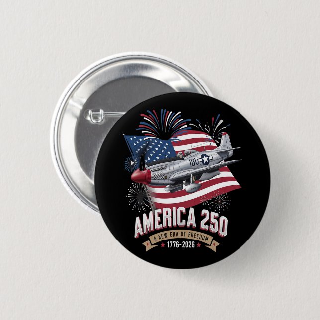Amerikas 250-årsjubileumsplan knapp (Framsida & baksida)