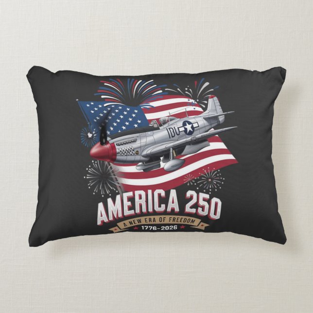 Amerikas 250-årsjubileumsplan prydnadskudde (Framsidan)