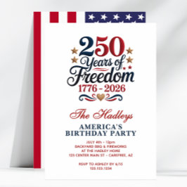 Amerikas 250 Bakgårdsfödelsedagsfest Inbjudningar