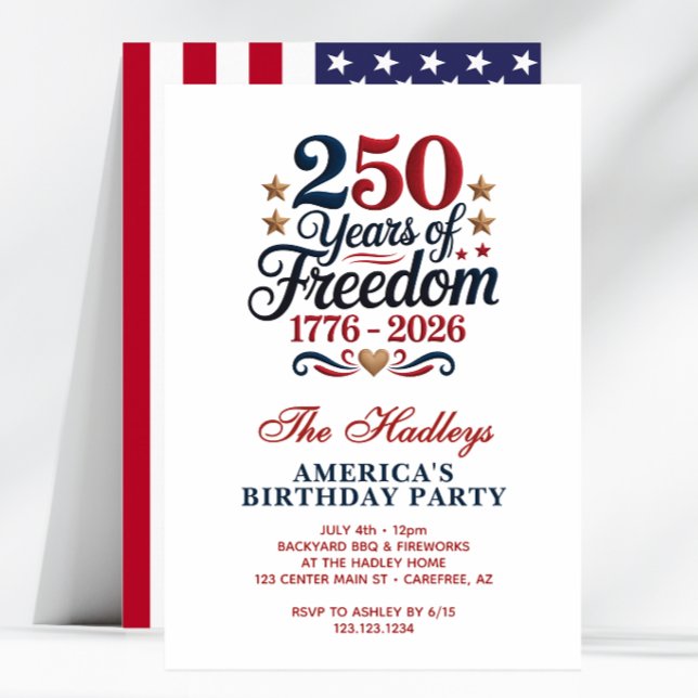 Amerikas 250 Bakgårdsfödelsedagsfest Inbjudningar (Skapare uppladdad)