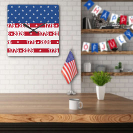 Amerikas 250:e Stars And Stripes 1776-2026 Fyrkantig Klocka