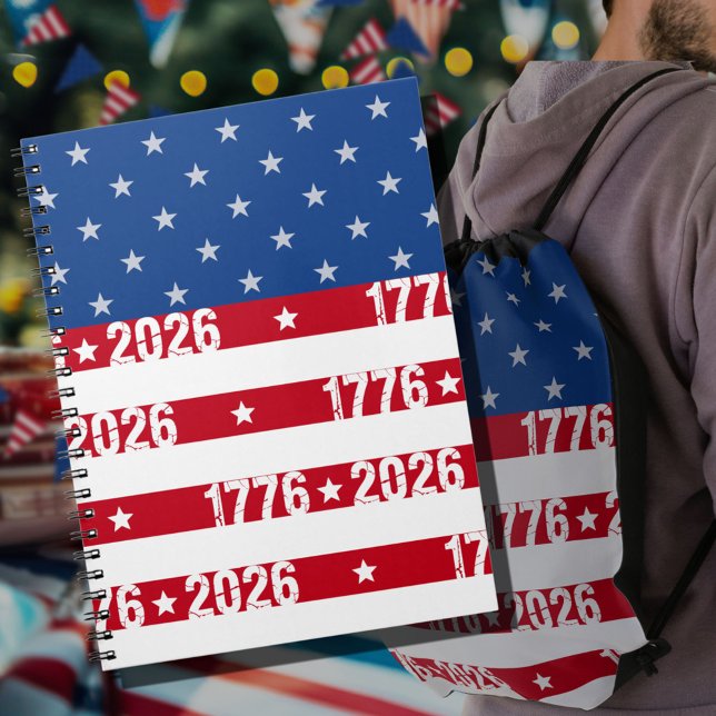 Amerikas 250:e Stars & Stripes 1776 2026  Anteckningsbok (Skapare uppladdad)