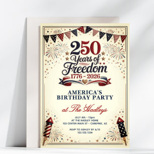 Amerikas 250 frihets födelsedag vintage inbjudningar