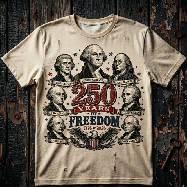 Amerikas 250 Grundlagsfäderna 250 år av frihet T Shirt (Skapare uppladdad)