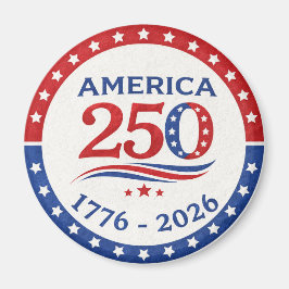 Amerikas 250 halvsekvensära patriotiska logotyp 17 magnet
