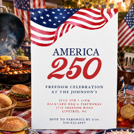 Amerikas 250 patriotiska inbjudan | 4 juli grillfe