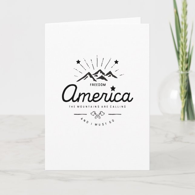 Amerikas berg ropar Jag måste gå Mono Blank Kort (Framsida)