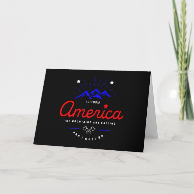 Amerikas berg ropar Jag måste gå Mörk färg Kort (Framsida)