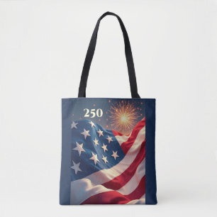 Amerikas flaggas och fyrverkeriers 250-årsjubileum tygkasse