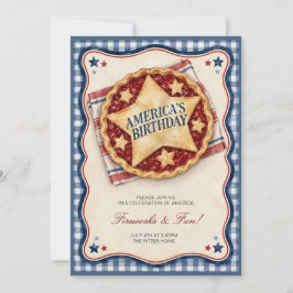 Amerikas födelsedag 4:e juli pajfest inbjudan