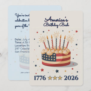 Amerikas födelsedagsfest 1776-2026 inbjudningar