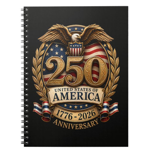 Amerikas förenta stater 250-årsjubileum anteckningsbok (Framsidan)