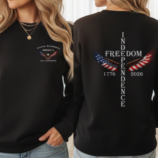 Amerikas förenta stater 250-årsjubileum som självs t shirt (Freedom Independence - USA 250th Anniversary Eagle Wings 1776-2026)