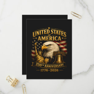 Amerikas Förenta Stater 250-årsjubileumsörn Inbjudan Vykort
