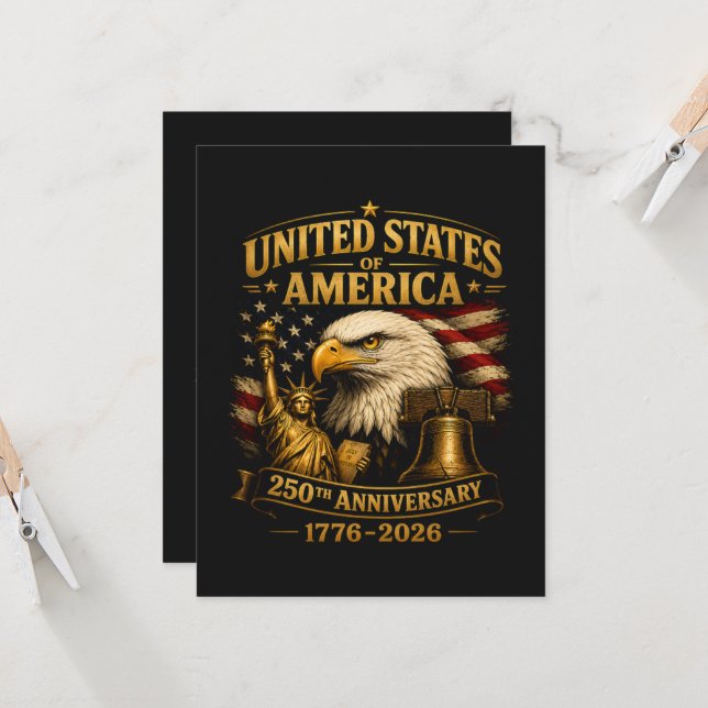Amerikas Förenta Stater 250-årsjubileumsörn Inbjudningar (Fram/Back In Situ)