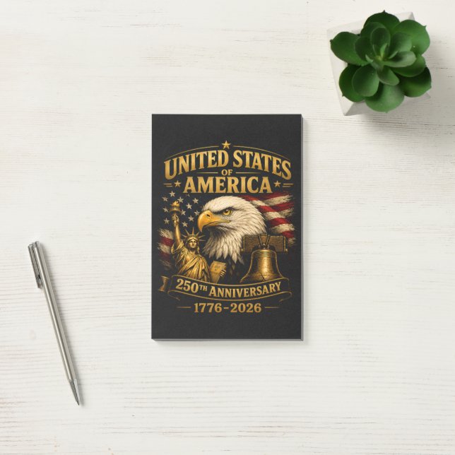 Amerikas Förenta Stater 250-årsjubileumsörn Post-it Block (Kontor)