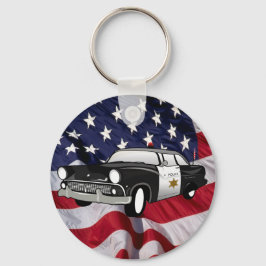 Amerikas förenta stater 59 vintage polisbil nyckelring