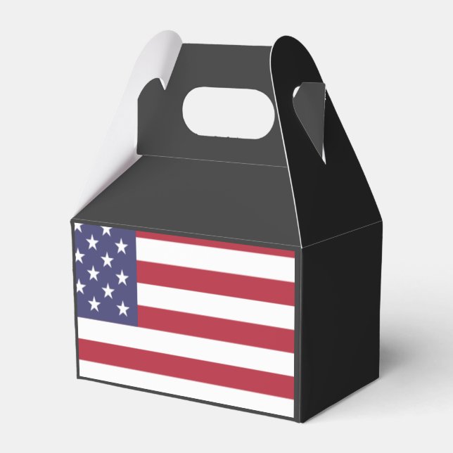 Amerikas förenta stater, flagga röd, vit och blå presentaskar (Framsidan Sidan)