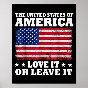 Amerikas förenta stater kärlek eller lämna flagga poster
