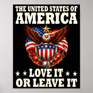 Amerikas förenta stater kärlek eller lämna örn poster