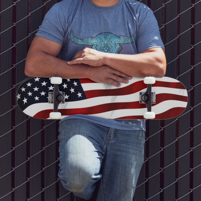 AMERIKAS FÖRENTA STATER, KLASSIFICERADE FLAGGA MINI SKATEBOARD BRÄDA 18,5 CM (Utomhus 3)