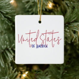 Amerikas Förenta Stater Resa Minnesgåva Julgransprydnad Keramik
