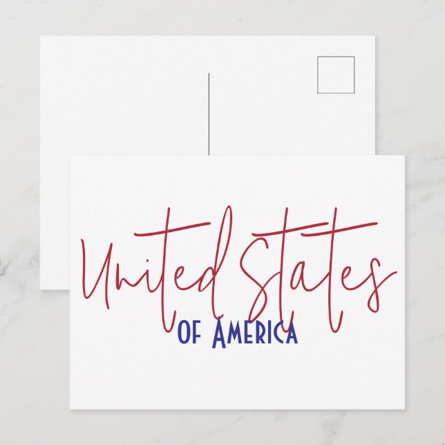 Amerikas Förenta Stater Resa Souvenir Gåva Vykort (Fram/baksida)