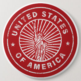 Amerikas förenta stater Retro Vitt Rött Knapp