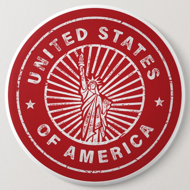 Amerikas förenta stater Retro Vitt Rött  Knapp (Framsida)