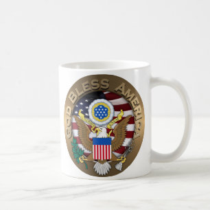 Amerikas förenta stater Sigill - Gud välsigne Amer Kaffemugg