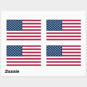Amerikas förenta stater USA flagga patriotisk Rektangulärt Klistermärke
