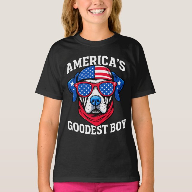 Amerikas Goodest Boy Hund T Shirt (Framsida)