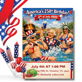 Amerikas Hjältar Firar Amerikas 250-års BBQ Inbjudningar