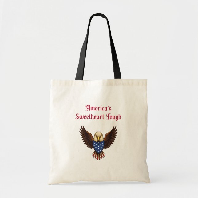 Amerikas hjärtas tuffa patriotiska kvinnodesign tygkasse (Framsidan)