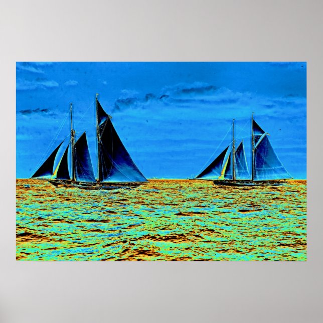 Amerikas Kopp Contender "Idler" och "Hildegarde" Poster (Framsidan)