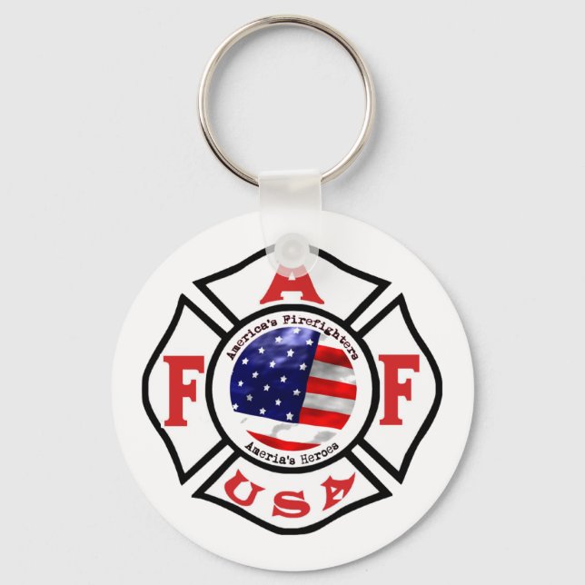Amerikas Logotyp för brandbekämpning Nyckelring (Framsida)
