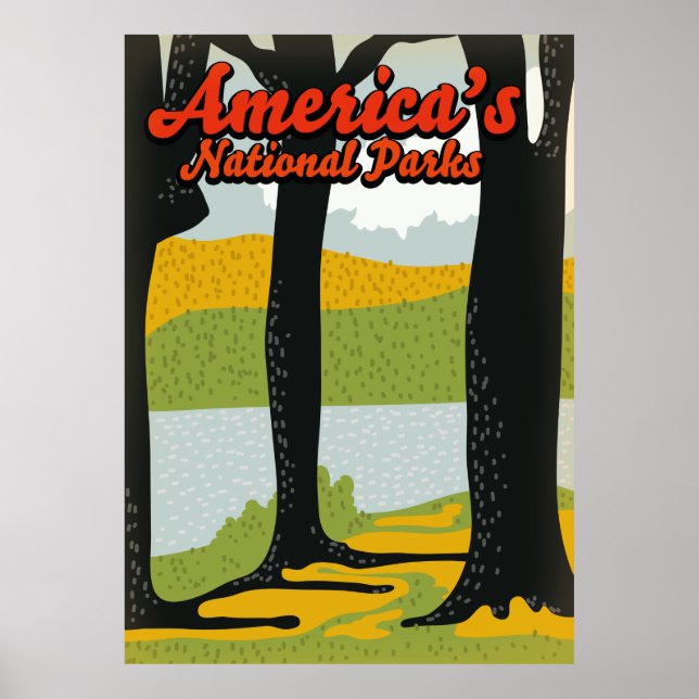 Amerikas nationalparker poster (Framsidan)