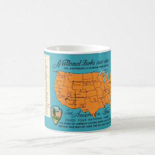 Amerikas nationalparks karta kaffemugg