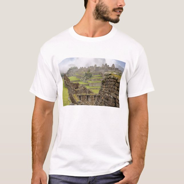 Amerikas, Peru, Machu Picchu. Den antika T-shirt (Framsida)