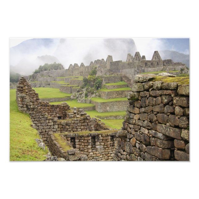 Amerikas, Peru, Machu Picchu. Den forntida Fototryck (Framsidan)