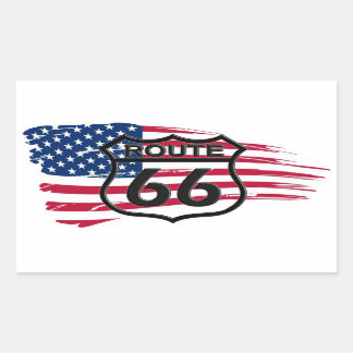 Amerikas Route 66 Rektangulärt Klistermärke